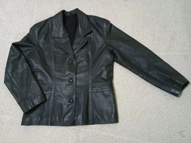 Blazer Vintage Le Cuir Couro Legítimo Preto M