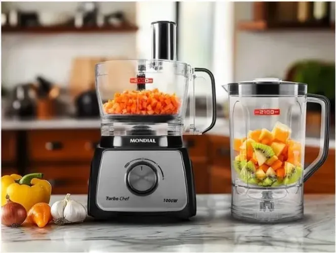 Multiprocessador Mondial Turbo Chef 9 em 1 - Na Garantia + Caixa (Pouco Uso)