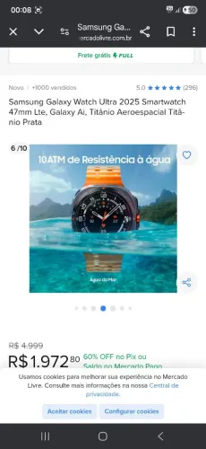 Smartwatch outra Samsung 1,900 Reais novo zero
