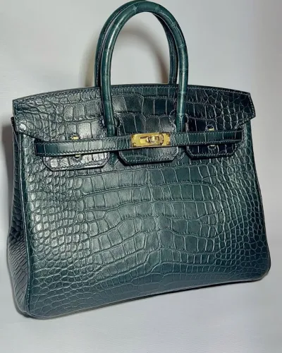 BOLSA HERMÈS BIRKIN CROCO 30/COURO VERDE/