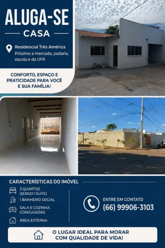 Aluga-se casa no residencial Três América 