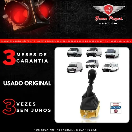 Alavanca de cambio Ré pra frente - Ducato, Citroen, Peugeot