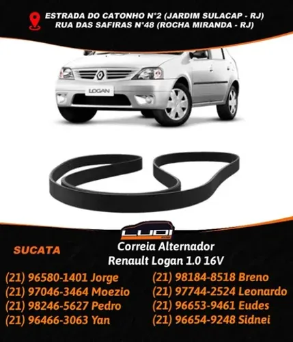 Correia Alternador Renault Logan 1.0 16V