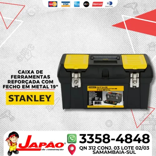 Caixa de Ferramentas PVC Reforçada 19" Fecho em Metal Stanley Oferta Por Tempo Limitado