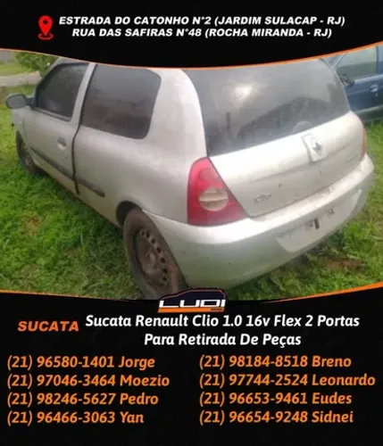 Sucata Renault Clio 1.0 16v Flex 2 Portas Para Retirada De Peças