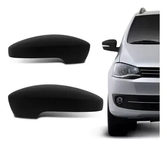 Capa de Retrovisor Volkswagen Fox 2010 à 2022 - Superior Preto - Abertura P/ Pisca - LD LE