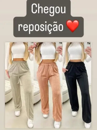 Calça de lãzinha modelo pantalona Tam único veste 38 ao 42/44