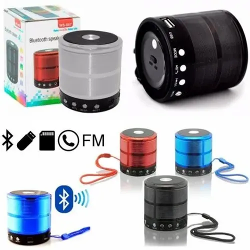 Caixa de Som Mini Speaker WS-887 com Bluetooth Nova