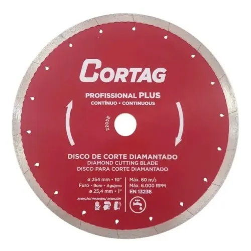 Disco de Corte Diamantado Continuo Profissional Plus 254mm Zapp 600 / Zapp Titan Cortag