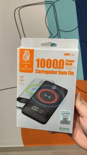 Carregador Portátil Sem Fio 10.000mAh - Novo