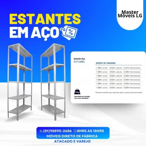 Estante de Aço Melhor preço e Pronta Entrega