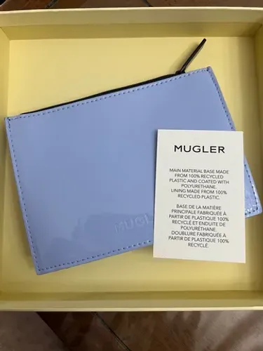 carteira necessarie vinil azul mugler nova exclusiva importada