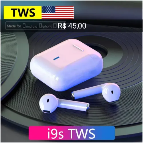 Fone de Ouvido Bluetooth i9s TWS - Novo - sem fio
