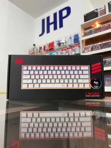 Teclado Mecânico Redragon Lakshmi Branco 60% RGB Rainbow Switch Marrom | Loja Curitiba 