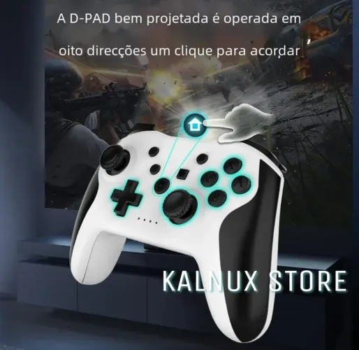 Controle Gamepad Sem Fio para Nintendo Switch, PS3, PC, Smartphone, TV Box