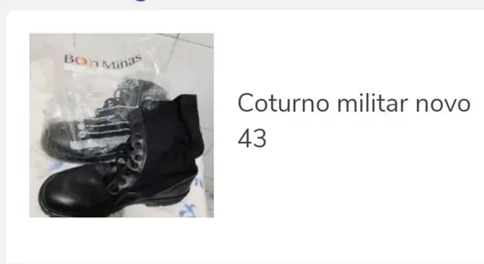 Coturno militar novo no plástico!