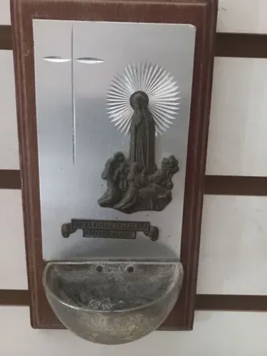 Porta água benta nossa senhora de Fátima Portigal 10x20 