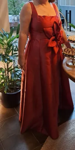 Vestido longo Zibeline Terracota - TAM G