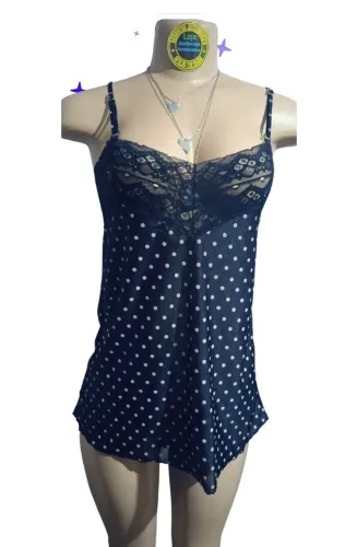 Camisola baby Doll poliéster de bolinha Tam P