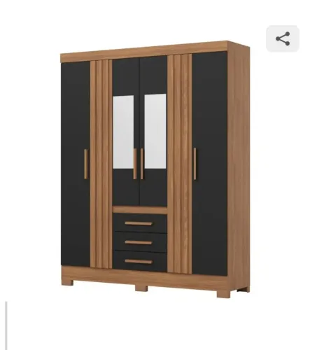 Guarda-Roupa Moderno 4 Portas com Espelho