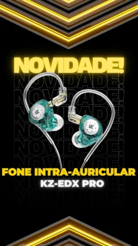 Fone De Ouvido Profissional KZ EDX Pro Intra-auricular, Sem mic, Ciano, Lacrado