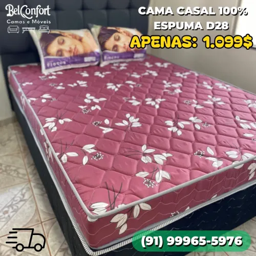 Cama Casal 100% Espuma D28 - Entrega Grátis