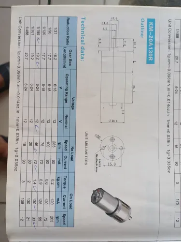Mini motor com box de redução, baixa rpm e alto torque.