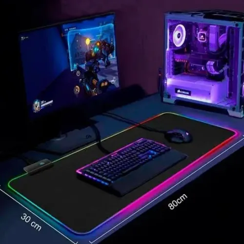 Mouse Pad Gamer Preto com Led RGB (leia a descrição)