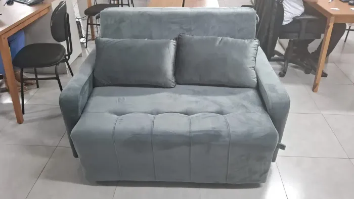 Sofá Cama 2 Lugares Cinza - Novo