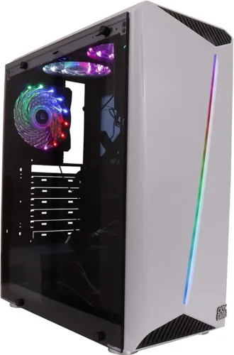 Gabinete Gamer Oex Gh200 Atx Frontal Iluminação Vidro Branco