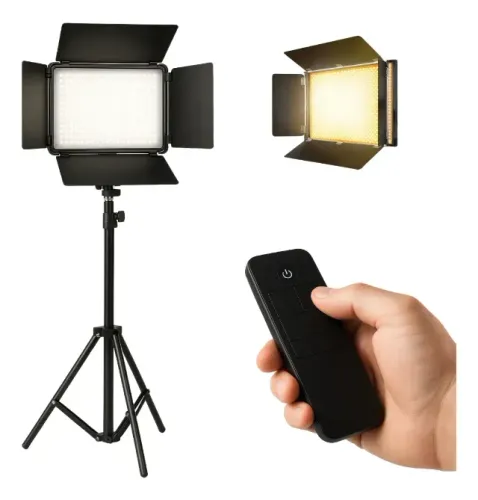 Led Iluminador Painel Luz U600+fonte+2bateria+carregador+tripe