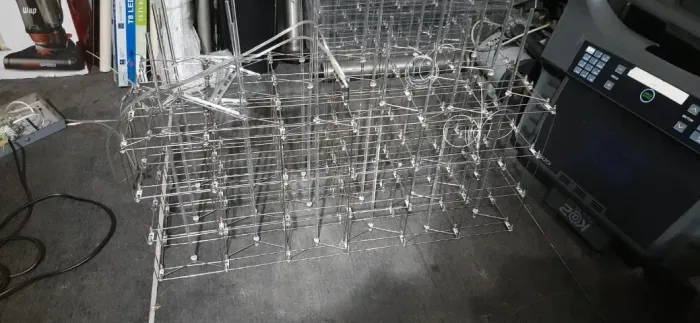 Lustre retangular de cubo LED 90x60cm