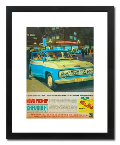 Chevrolet C14, C10 - Quadro / pôster decorativo com propaganda original de revista