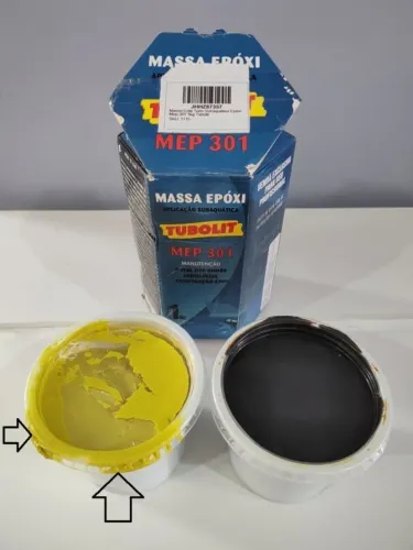 Massa Epoxi Profissional Cola Tudo Subaquática Epóxi Mep 301 1kg Tubolit (vazou um pouco)