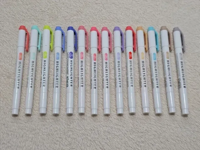 Marca-textos estilo Mildliner com ponta dupla 14 cores