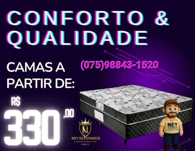 Cama Box R$ 330,00 - Conforto e Qualidade!