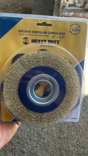 50 Unidades de Escova Circular Ondulada Heavy Duty 6'' - 1/2''