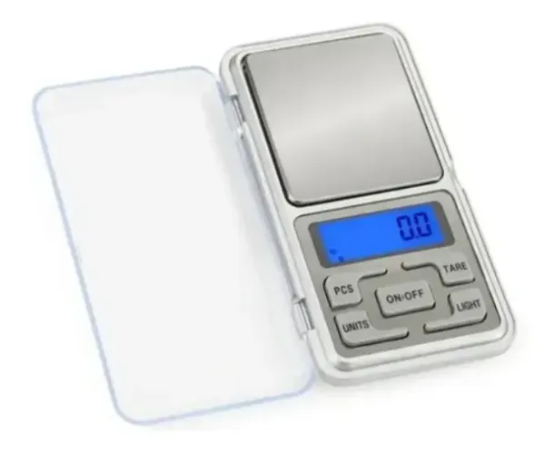 Mini Balança Digital Alta Precisão 500g/01g - de bolso cor prata