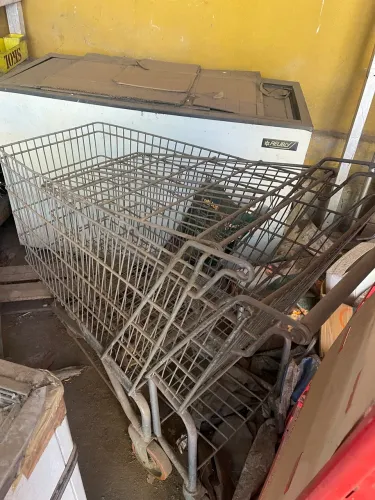 Vários carrinhos de supermercado