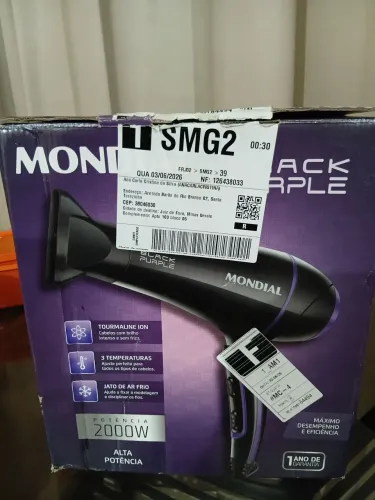 Secador de cabelo Mondial novo nunca usado