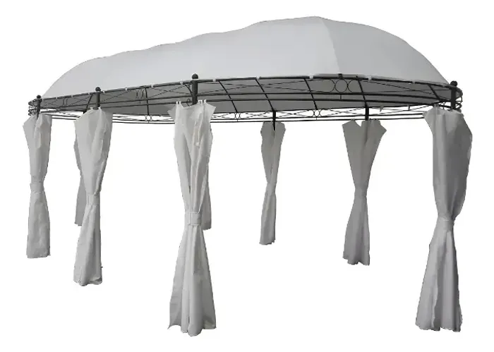 GAZEBO OVAL C CORT 6X3 BCO - TENDA PERGOLADO - JARDIM DELUX