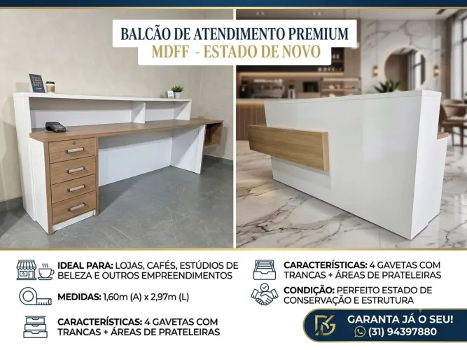 OPORTUNIDADE: Balcão de Atendimento Premium em MDF!