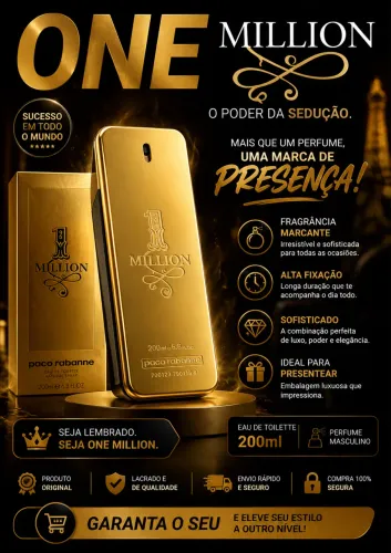 Perfume One Million Masculino 200ml - Pronta Entrega