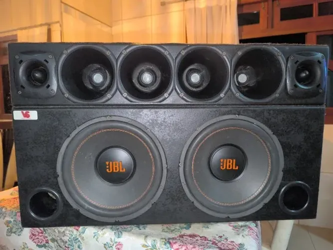 Caixa de Som Completa JBL 2x12 + Corneteira 4x2 + Taramps | Som Automotivo