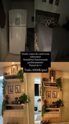 GELADEIRA + CAMA + PAINEL DE TV 1000$
