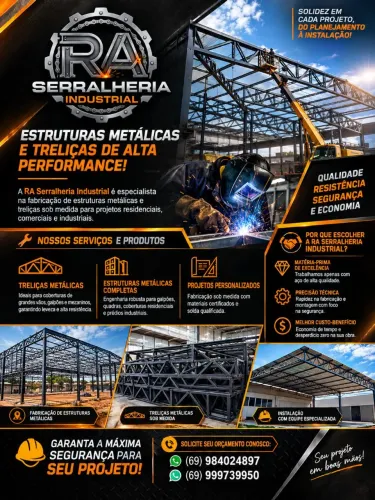 RA serralheria industrial -FABRICAÇÃO DE ESTRUTURA METALICAS E TESOURAS