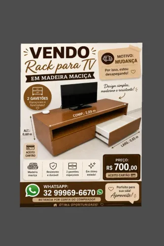 Imperdível - Rack em madeira maciça