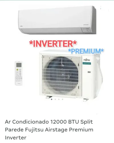 Ar Split Fujistu INVERTER 12000 BTUs PREMIUM+ Novo + Nota + Garantia+ Cartão 12X