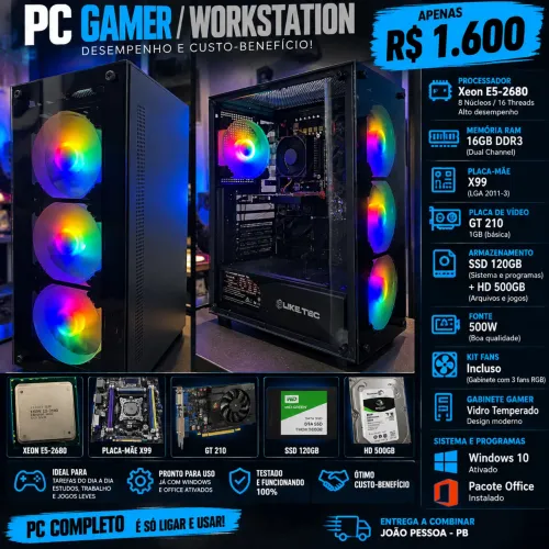 Pc gamer Xeon 16gb ram ddr4