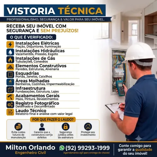 VISTORIA DE IMÓVEL | APARTAMENTO (ENTREGA DE CHAVES)